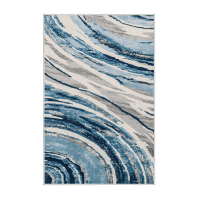 Machine Washable Space Green Area Rug