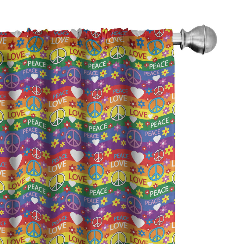 Groovy Semi-Sheer Rod Pocket Curtain Panels, 28" x 63"