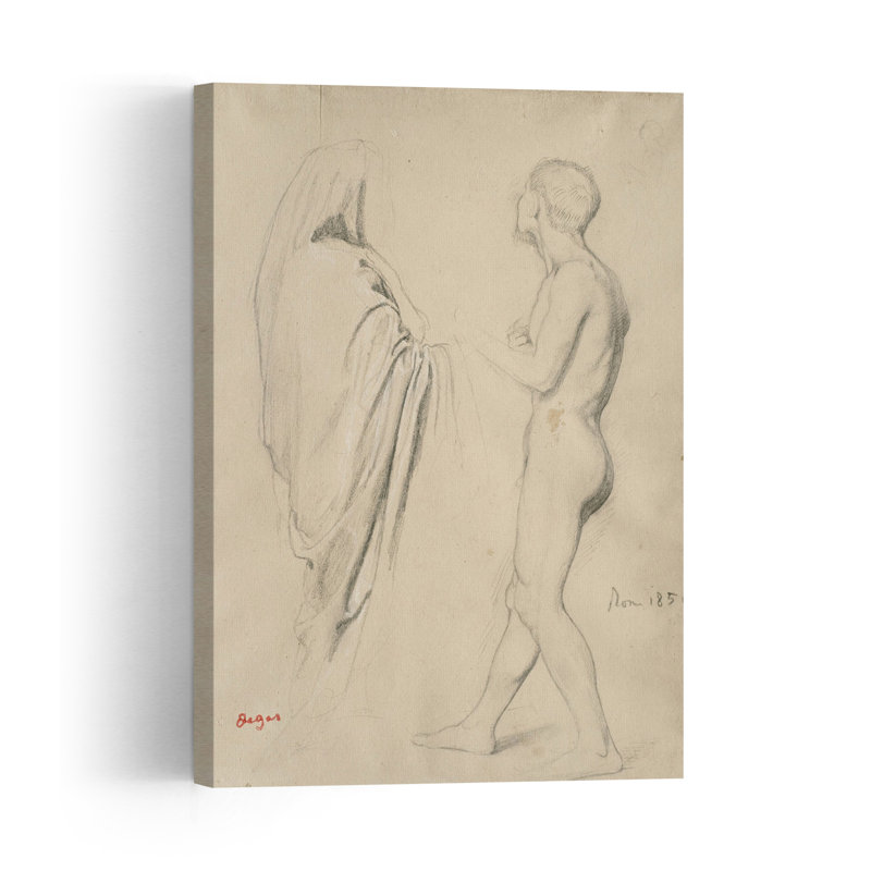Étude pour Dante et Virgile, vers 1856-1857. Estampe d'art mural abstrait contemporain., H 36 po x l 24 po
