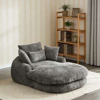Chenille Reading Chaise – Oversized, Compression