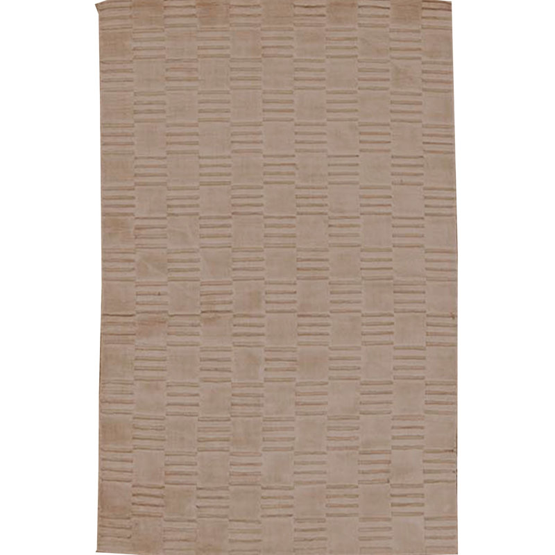 Tapis beige noué à la main de haute qualité