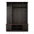 Versatile 3-in-1 Hall Tree with 6 Hooks, Farmhouse Walnut Storage Bench with Adjustable Shelves, 55"W Entryway Coat Rack with Multiple Storage Space for Mudroom, Hallway, Black-129025604