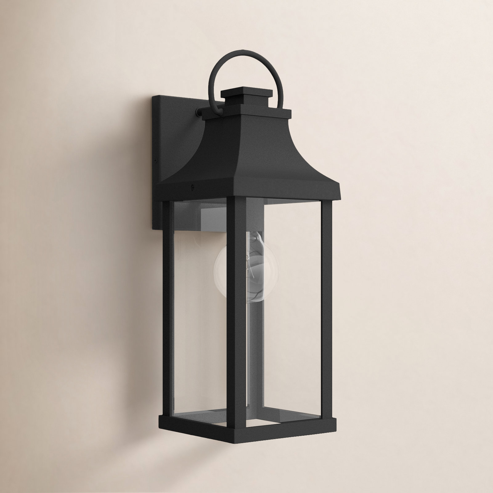 Single Light Outdoor Wall Light, Black