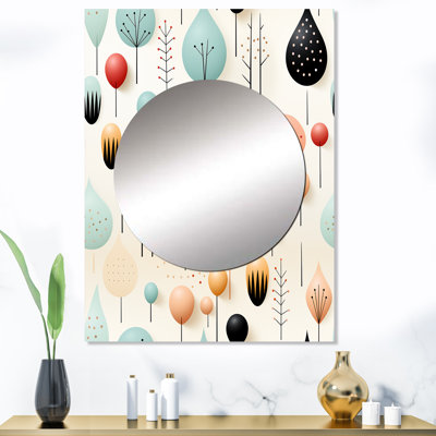 Formes géométriques scandinaves pastel Matevia - miroir mural géométrique, miroir décoratif moderne, impression d'art en métal