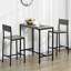 Ensemble de 3 tables de bar et chaises, ensemble de table de salle à manger industriel pour 2 personnes, table de cuisine à hauteur de comptoir avec tabourets de bar, ensemble de table de petit déjeuner pour 2 personnes pour petit espace, gris