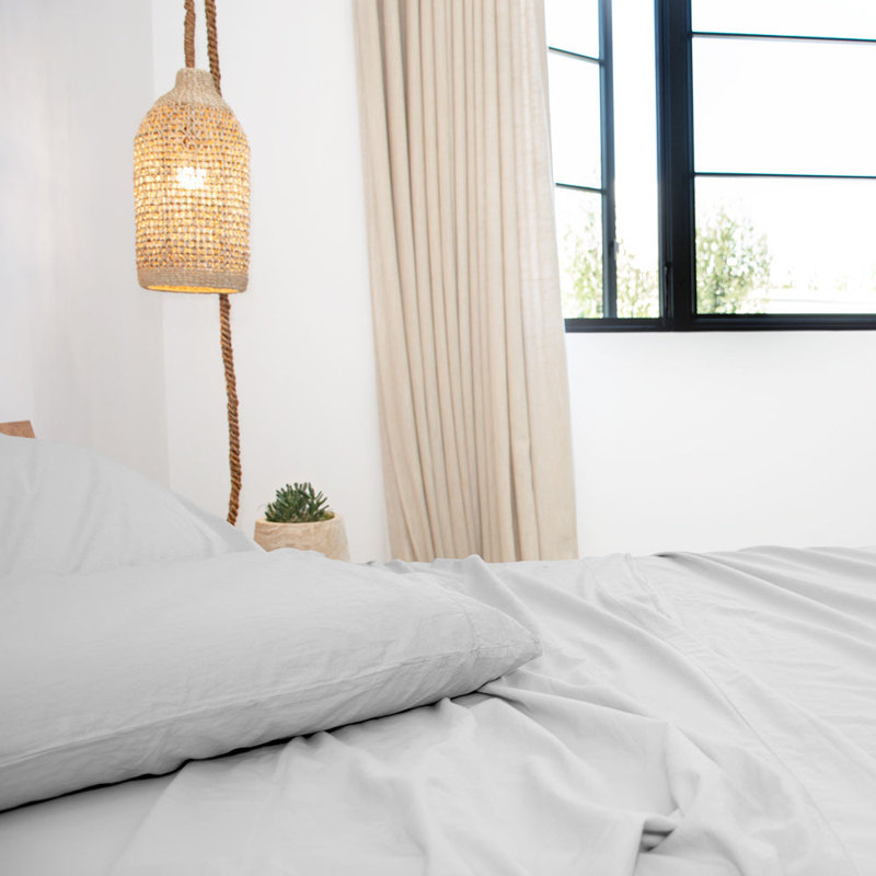 Whisper Gray Twin Cotton Percale Sheet Set