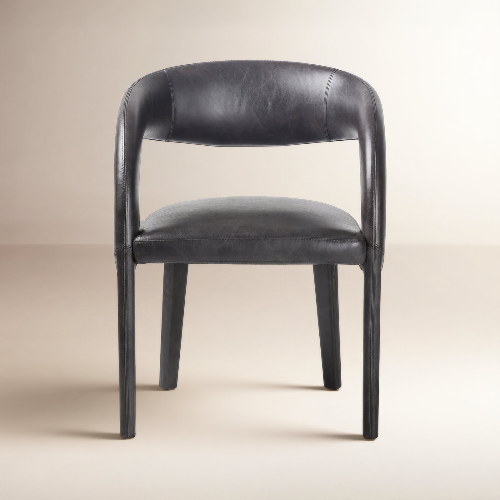 Hawkins Genuine Leather Armchair, Sonoma Black Genuine Leather