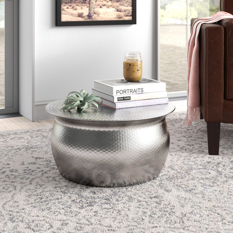 Caldina Solid Coffee Table, 30cm H x 60cm L x 60cm D, Silver