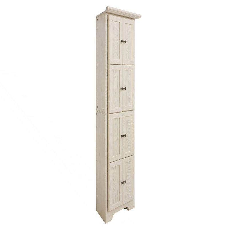 Armoire de rangement pour garde-manger de coin à 4 niveaux avec 8 portes, armoire de rangement haute, Blanc