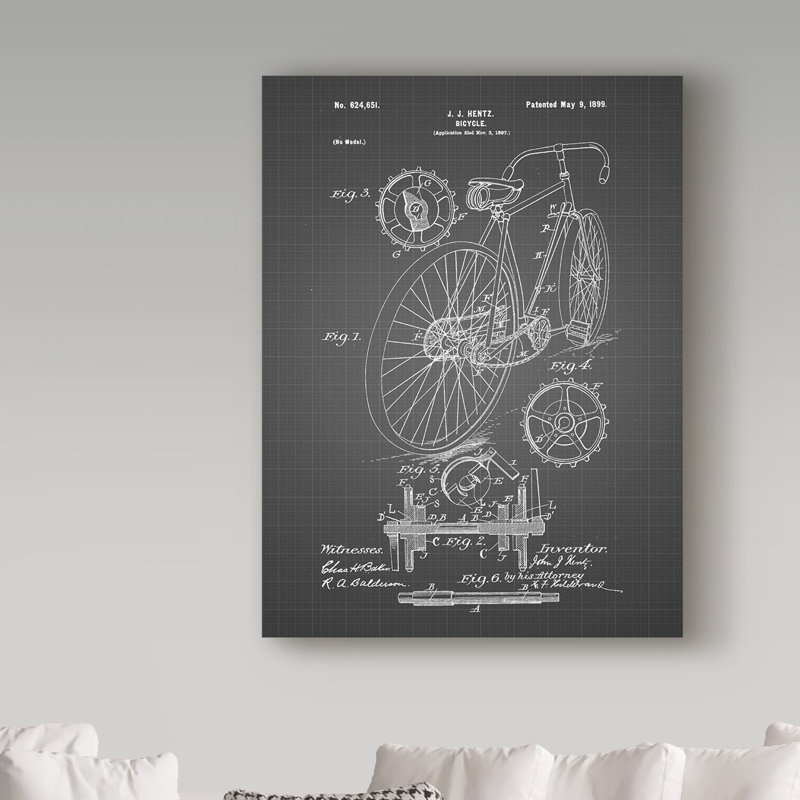 Manilo «Bike», reproduction de dessin sur toile tendue, H 24 po x l 18 po