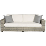 Michael Weiss Montclair 94" Wide Outdoor Wicker Rectangle Patio Sofa with Cushions