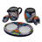Arjon Hand Painted Ceramic Sugar and Creamer Set Sugar Bowl Creamer Bowl with Lid