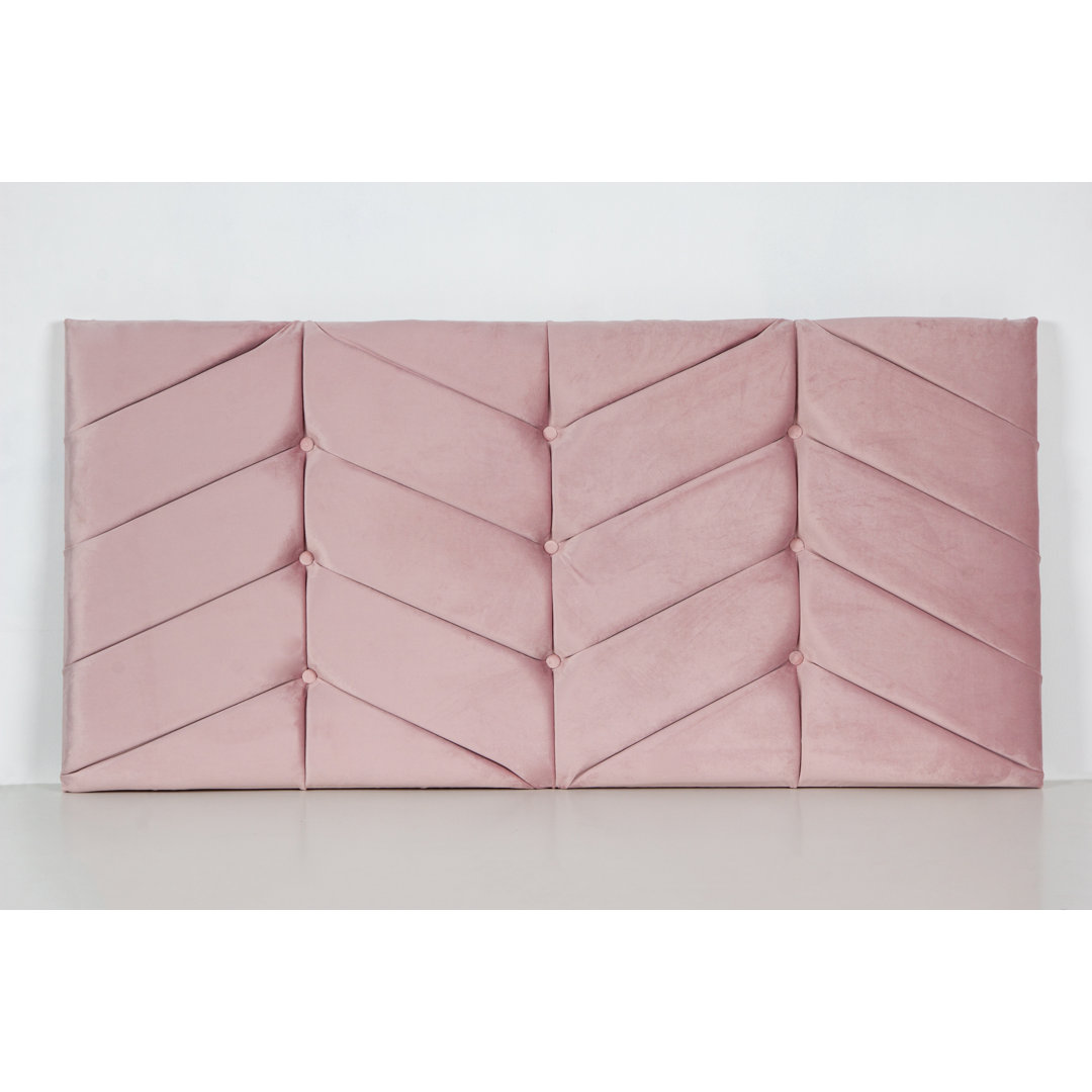 Rose Upholestered Headboard In Crushed Velvet