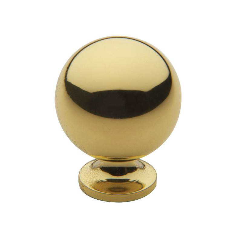 1" Diameter Round Knob, Bright Brass