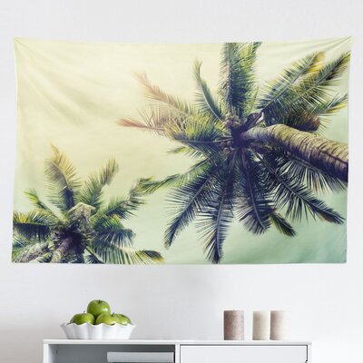 Ambesonne Palm Tree Tapestry, Coconut Trees On Tropical Beach Caribbean Coastline Ocean Summer, Fabric Wall Hanging Decor For Bedroom Living Room Dorm -  East Urban Home, DA6DFD529EB74E76A245ABCCA7013443