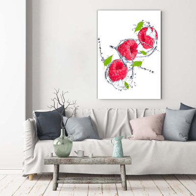 Raspberries - Wrapped Canvas Print
