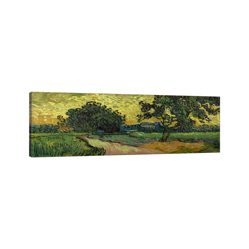 Landscape At Twilight by Vincent Van Gogh - Wrapped Canvas Panoramic Painting, 121.92 cm H x 40.64 cm W x 1.91 cm D