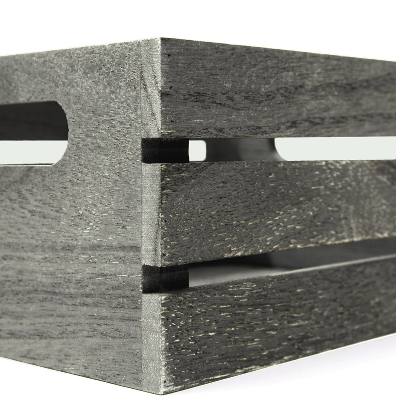 Ensemble de caisses en bois massif, H 5,50 po x l 12 po x P 8 po, Gris