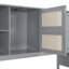 Lit de jour simple en bois gris avec lit gigogne et rangement-259129028-259129030
