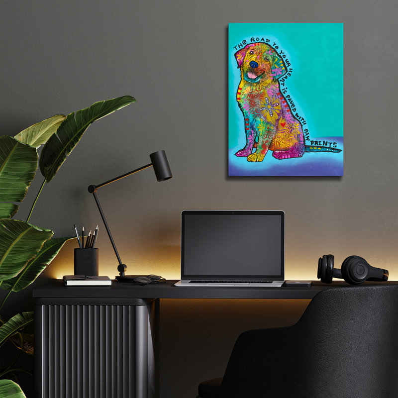 «Road To Your Heart» par Dean Russo, art mural en verre acrylique, H 16 po x l 12 po x P 0,13 po