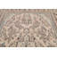 Tapis décoratif beige en laine de conception unique 6 pi 7 po x 9 pi 9 po noué à la main