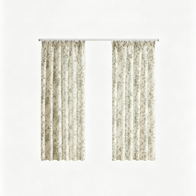 Linen Blend Sheer Curtain Panel Pair