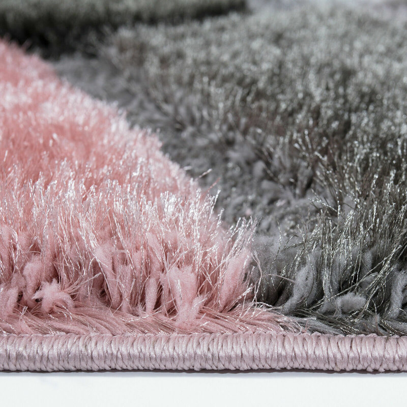 Finie Geometric Shag Area Rug, Rectangle 60 x 110cm