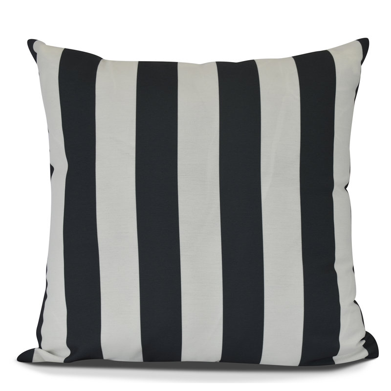 Goals, Gourds, And Gatherings Striped Reversible Throw Pillow, 18" x 18", Charcoal