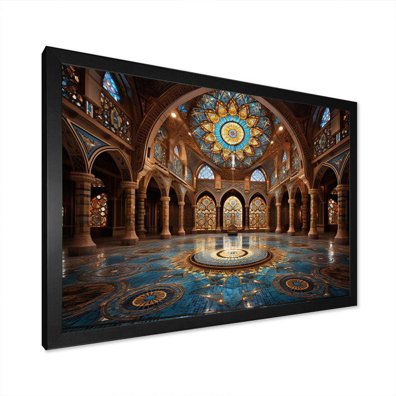 "Art de l'Islam", reproduction d'art sur toile, H 34 po x l 44 po x P 1,5 po, Cadre simple noir
