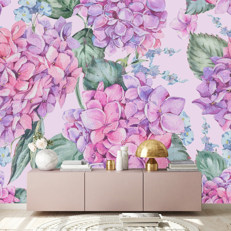 Floral Wall Mural, 8.33' W x 8.33' L