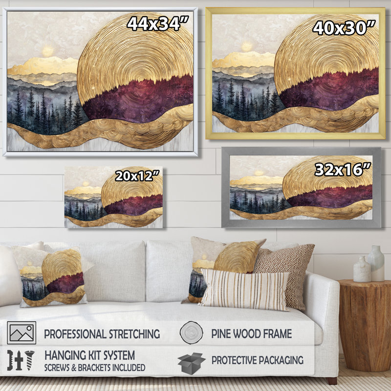 Demar - Vineyard Framed Wall Art, 28" H x 60" W, Floater Framed Print, Cream