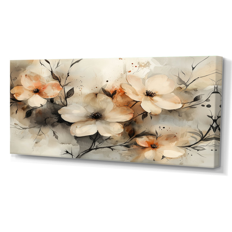 Jabir - Floral Wall Art, H 28 po x l 60 po, Toile tendue, Ne s’applique pas