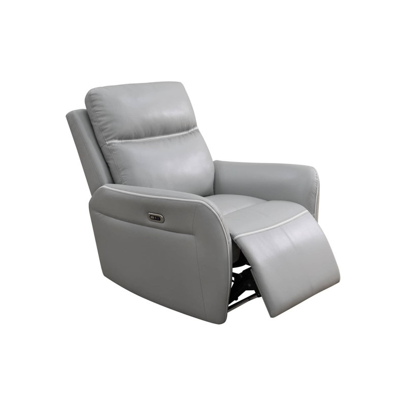 Fauteuil inclinable en cuir respirant gris clair