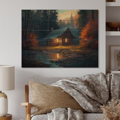 «Forest Escape Cabin III», reproduction sur bois