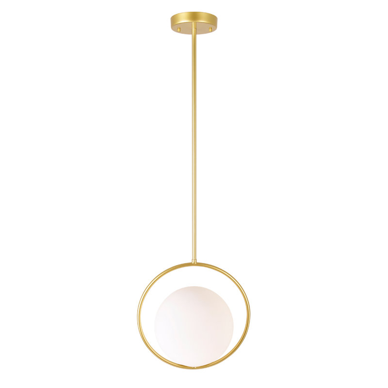 Izaguirre 1 Light Mini Pendant With Medallion Gold Finish for Kitchen, Bedroom, or Bathroom