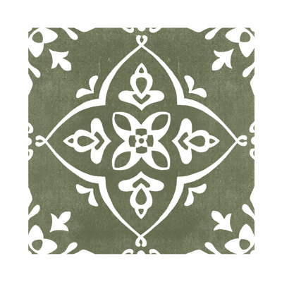 Petite impression sur toile tendue avec carreaux verts