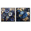 Ornement bleu et or violet - Ensemble de 2 collages violets carrés-323593858-323593861