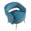 Chaise d'appoint moderne en velours sarcelle foncé avec pieds à finition dorée et rembourrage en mousse-134541312