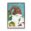 Toile flottante encadrée "Holiday Elf & Cadeaux" par Mollie B.