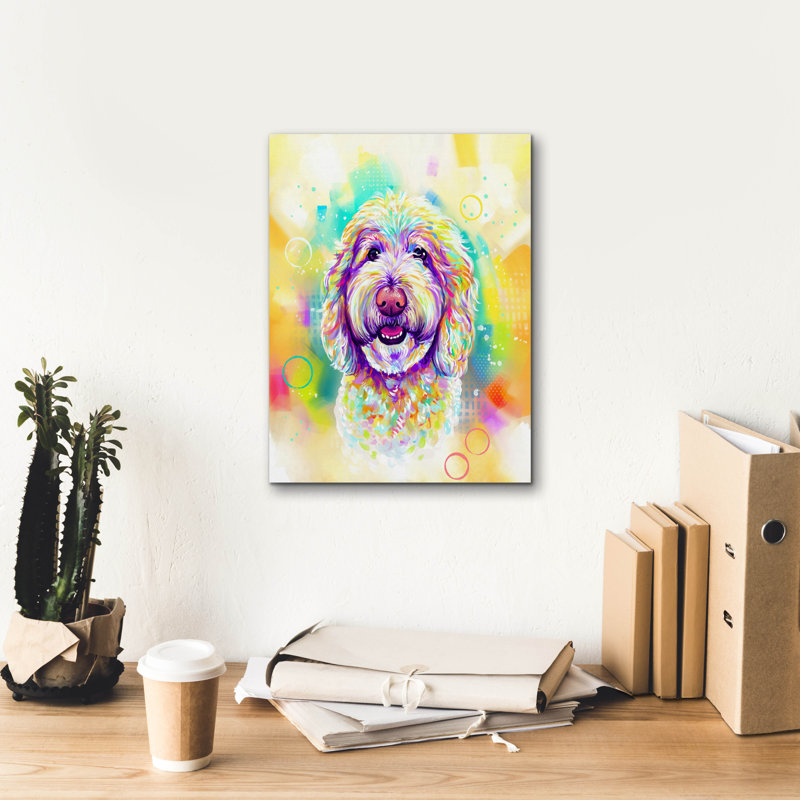 "Pop Art Goldendoodle 4" par Furbaby Affiliates, H 16 po x l 12 po x P 0,75 po