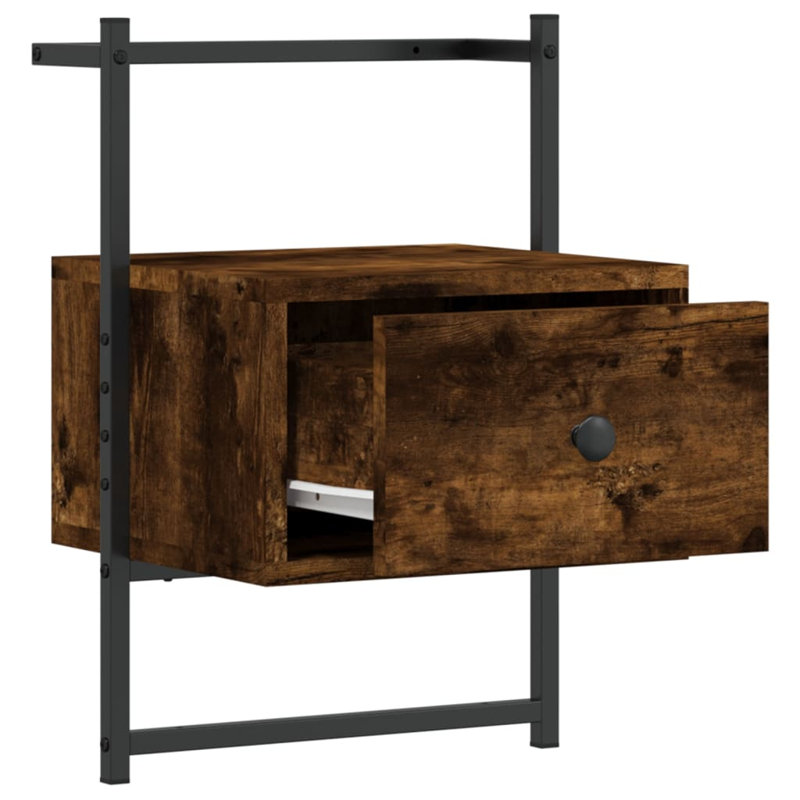 Huckstep 35cm W Bedside Table, Smoked Oak, 1