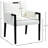 Aimee Vegan Leather Dining Arm Chair-1901019771-1901019748