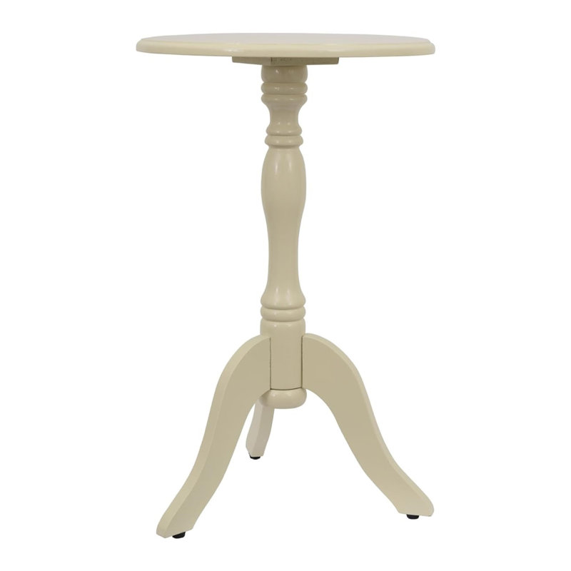  24" Round Pedestal Accent Side Table, Light Yellow