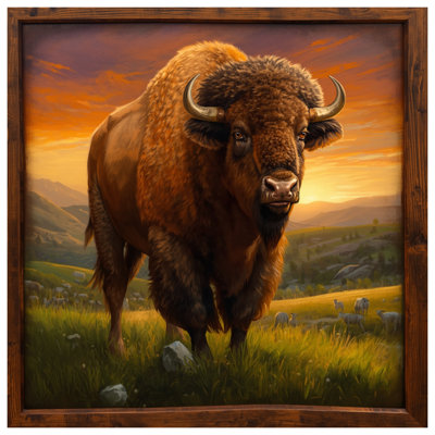 Édredon Bison In Grassland