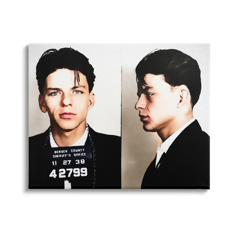 Photographie de Frank Frank Sinatra Mugshot Bergen County Jail par Daniel Sproul, Toile tendue, L 48 po x H 36 po