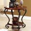 Table de bout en cerisier brun avec tablette inférieure ouverte pour salon moderne et éléments décoratifs
