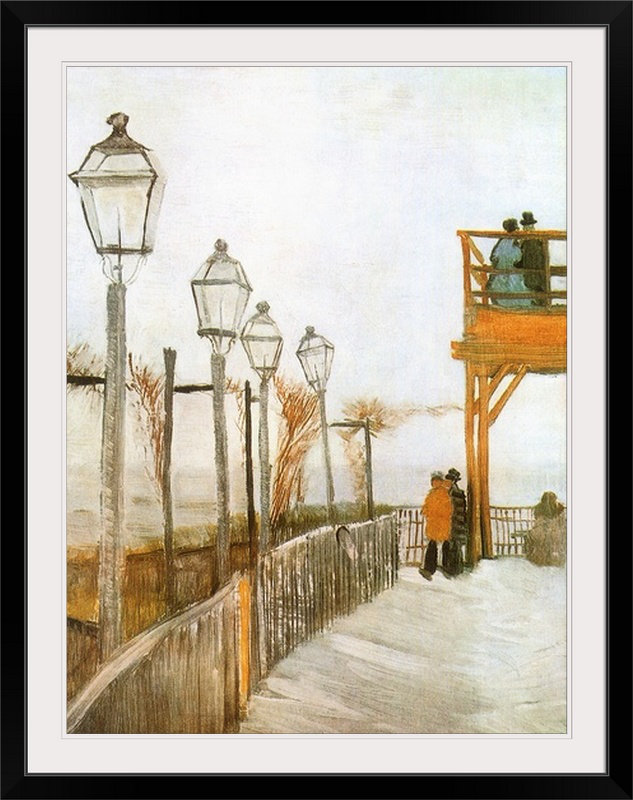 « satisfaction de la vue » par vincent van gogh, reproduction d’art, l 44 po x P 35 po x H 1 po, Cadre noir