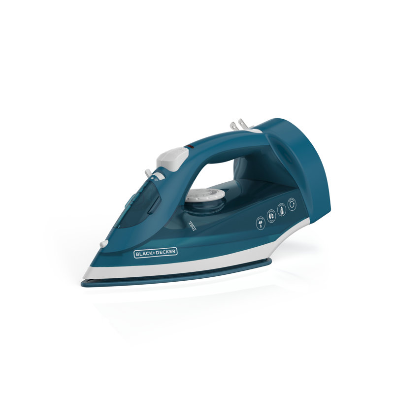Black+Decker BLACK+DECKER Steam Iron for Clothes with Retractable Cord, Vertical Steaming, Anti-Drip Design, Spray Mist and Auto Clean Button, 1200W