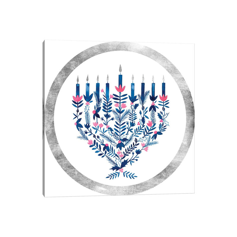Impression d’art graphique Boho Hanoukka collection C par Grace Popp, Pas de tapis, Toile tendue