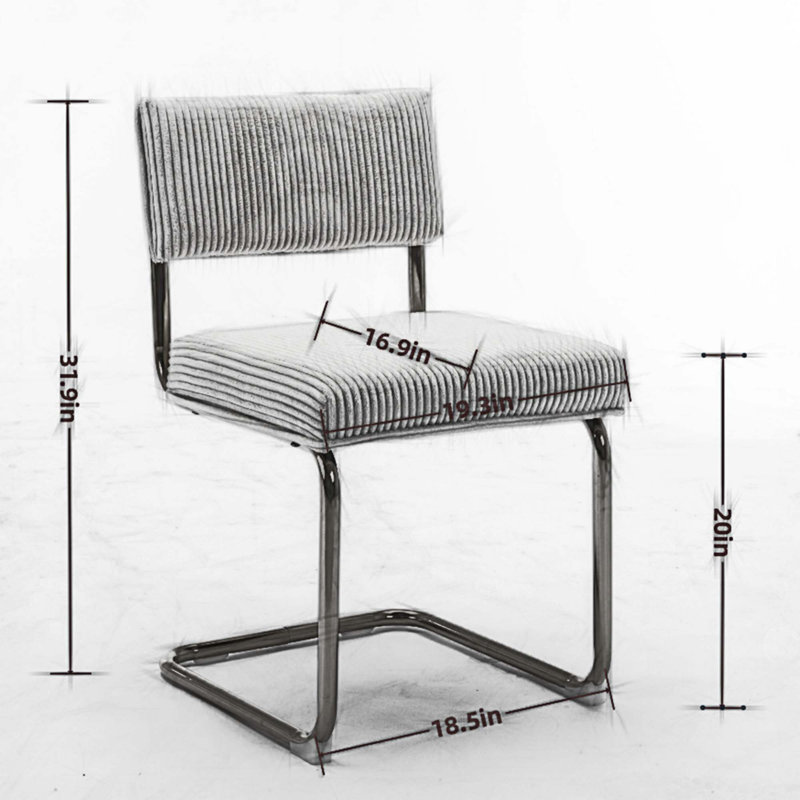 Chaise d'appoint 25,5 po Marionna, Velours côtelé noir